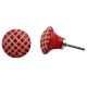 Red Etched Stripe Flat Knob